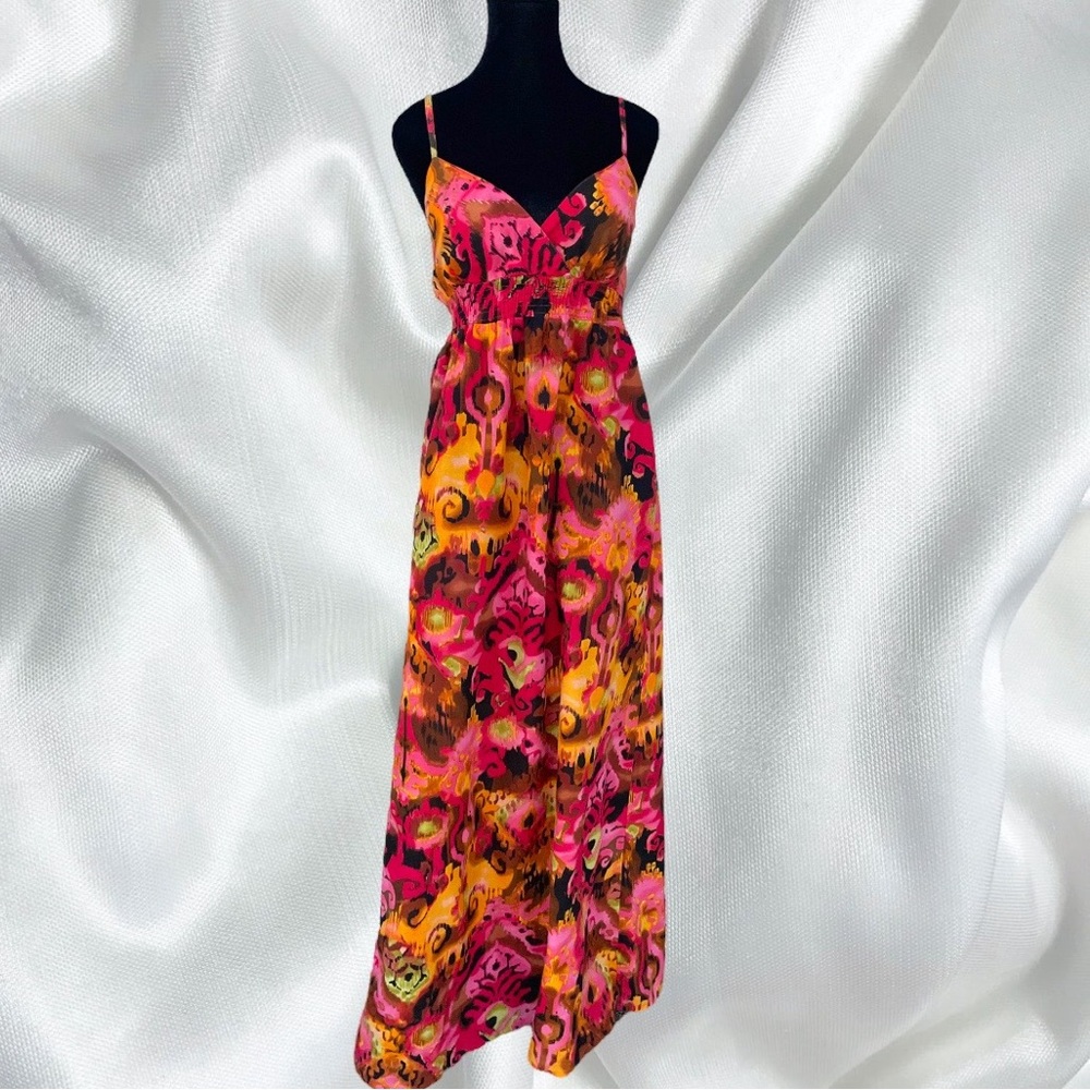 💚 Colorful Tropical Maxi Cami Dress